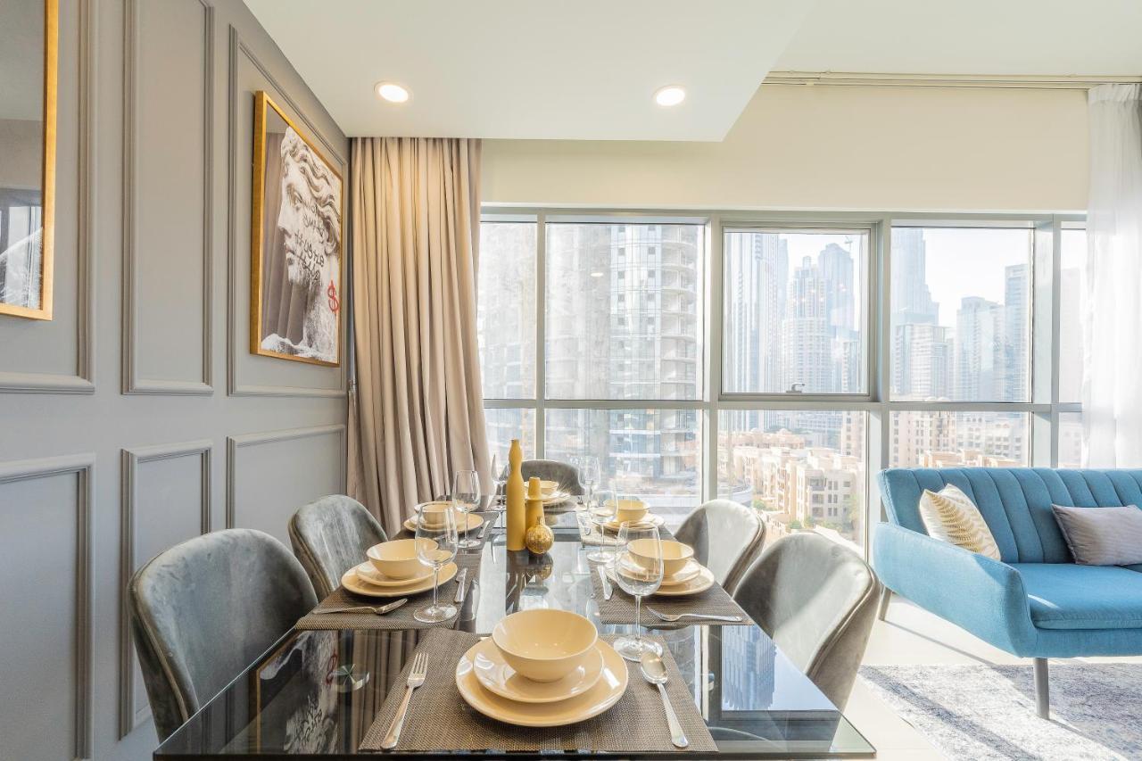 Nouveau Art Deco 3Br With Burj & Canal Views Dubái Exterior foto