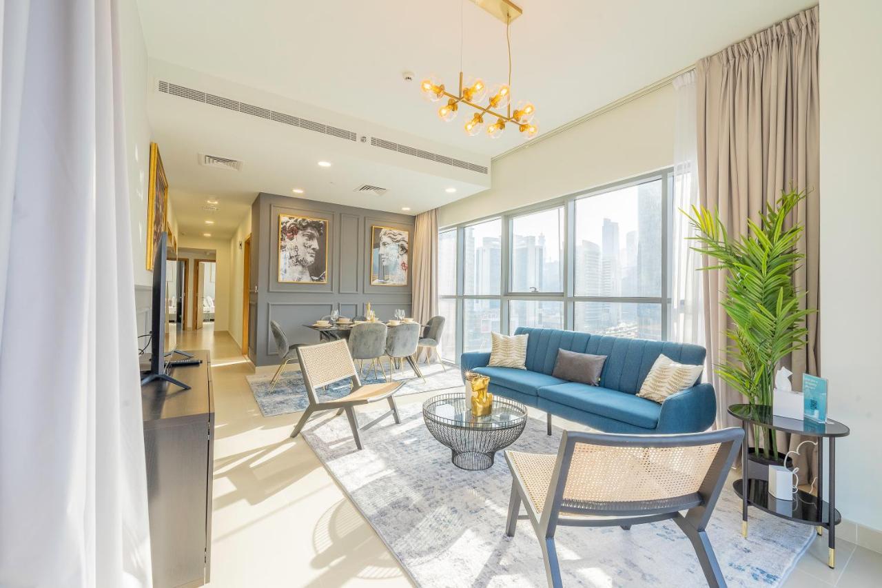 Nouveau Art Deco 3Br With Burj & Canal Views Dubái Exterior foto